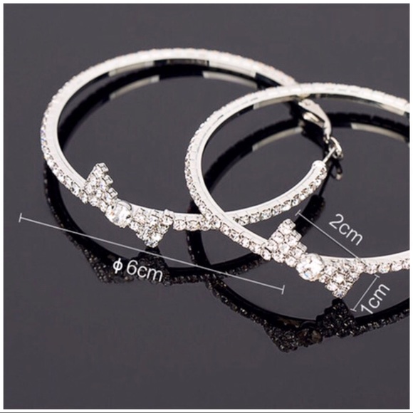 Gorgeous Hoops with Crystal Bow - Picture 3 of 4